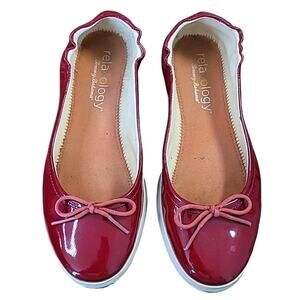 Tommy Bahama Relaxology Red Caylee White Soles Patent Leather Womens Flats SZ 7